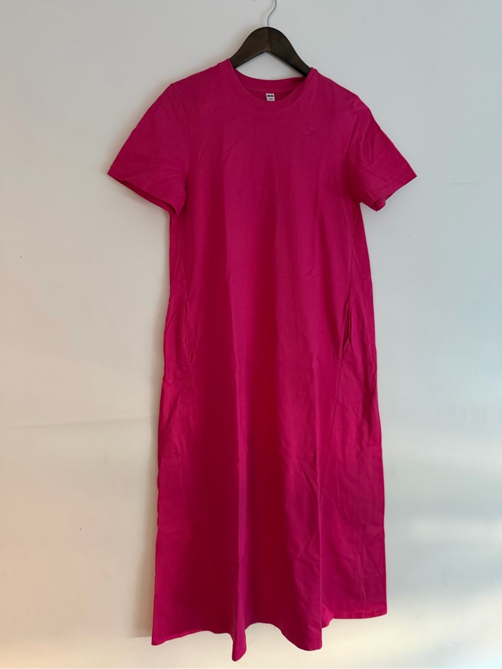 Uniqlo Fuchsia Short-Sleeve Maxi Dress
